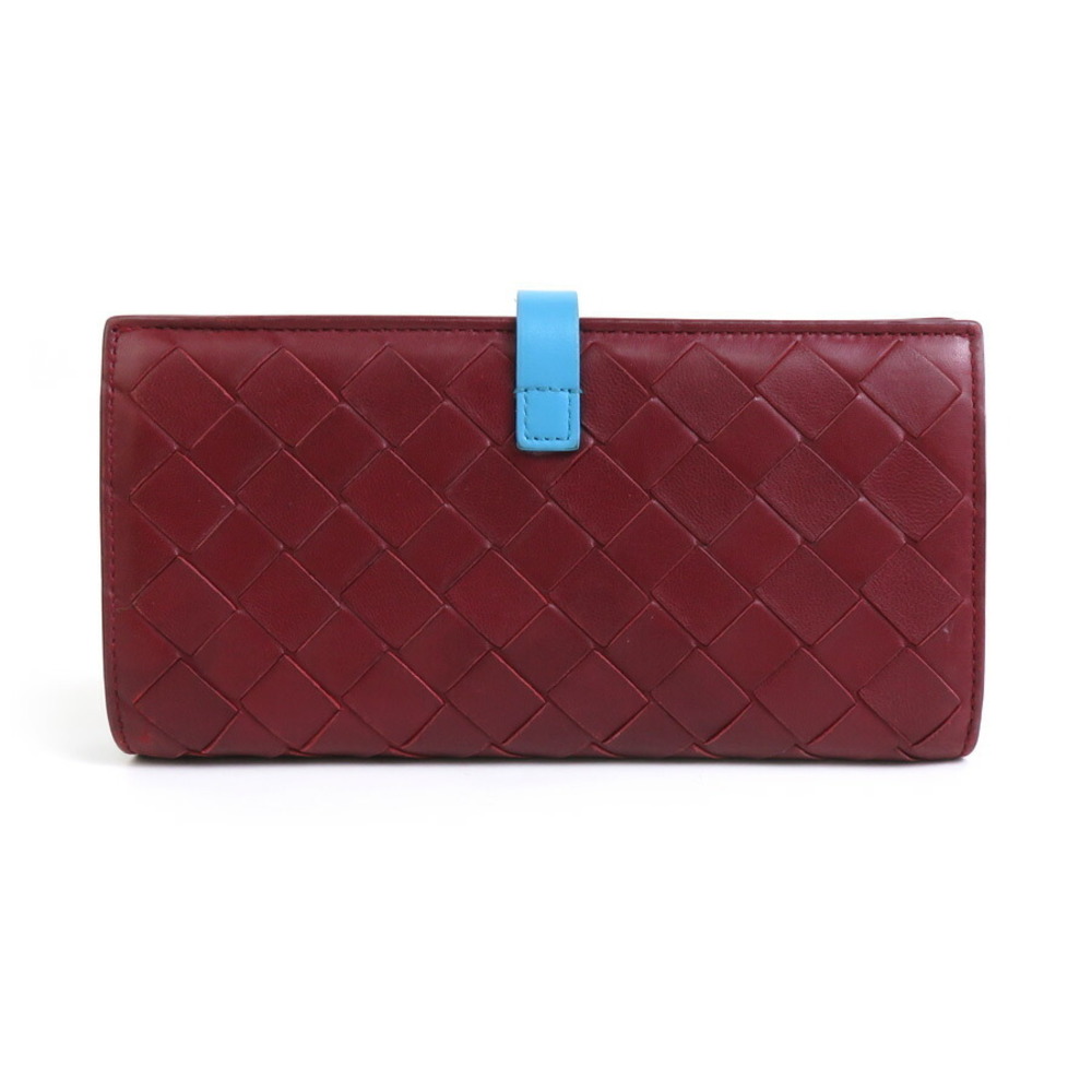 Bottega Veneta intrecciato wallet blue Red burgundy bi long